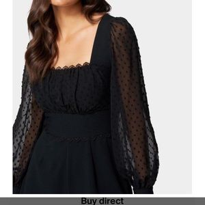 Bebe black sheer longsleeve romper size M medium